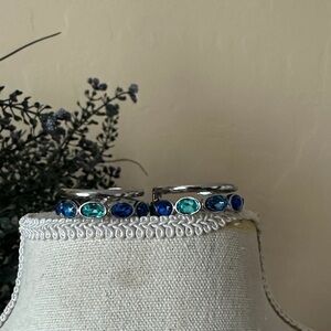 Blue and green earrings